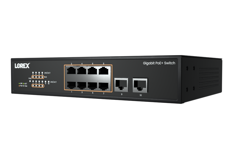 Lorex 8-port Gigabit PoE+ unmanaged switch