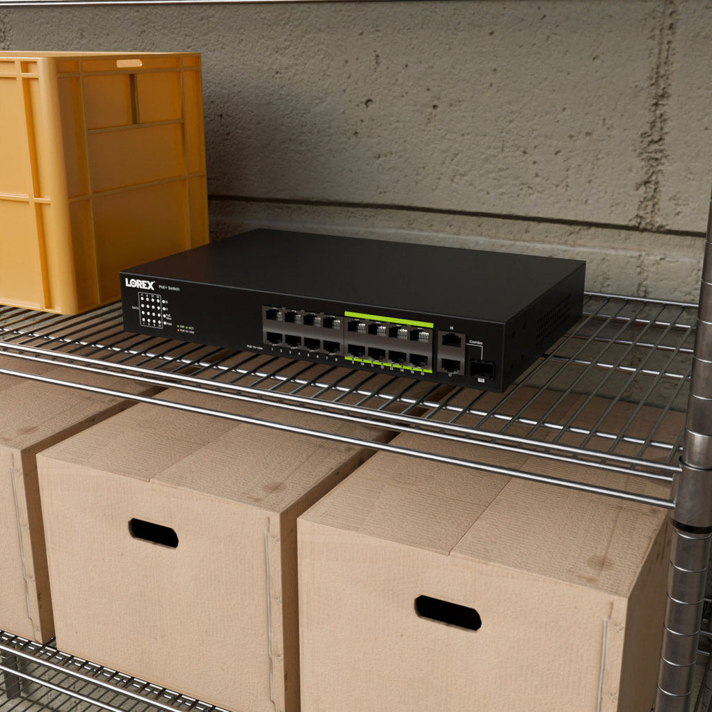 Lorex 16-Port Ethernet PoE+ Unmanaged Switch with 8-Port Long Range PoE+ and 250W PoE Budget – view 3