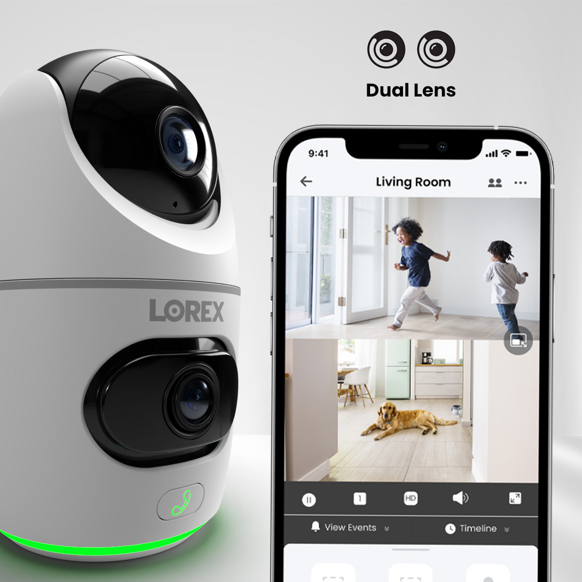 Lorex 2K Dual Lens Indoor Pan-Tilt Wi-Fi Camera – view 3