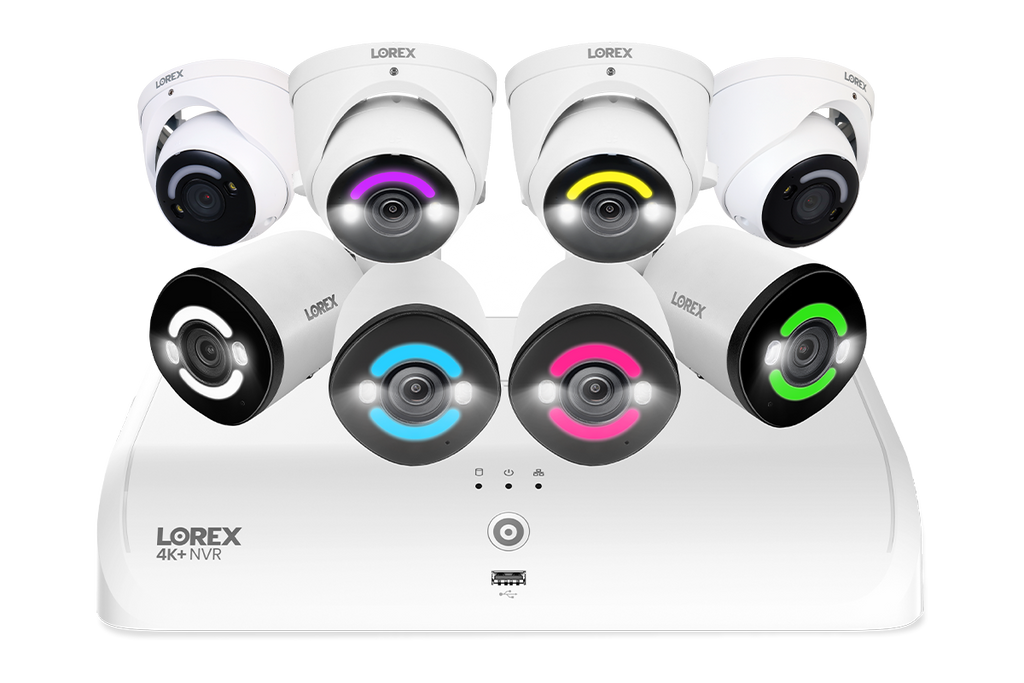 Lorex 4K+ NVR System, 4 bullet + 4 dome cameras