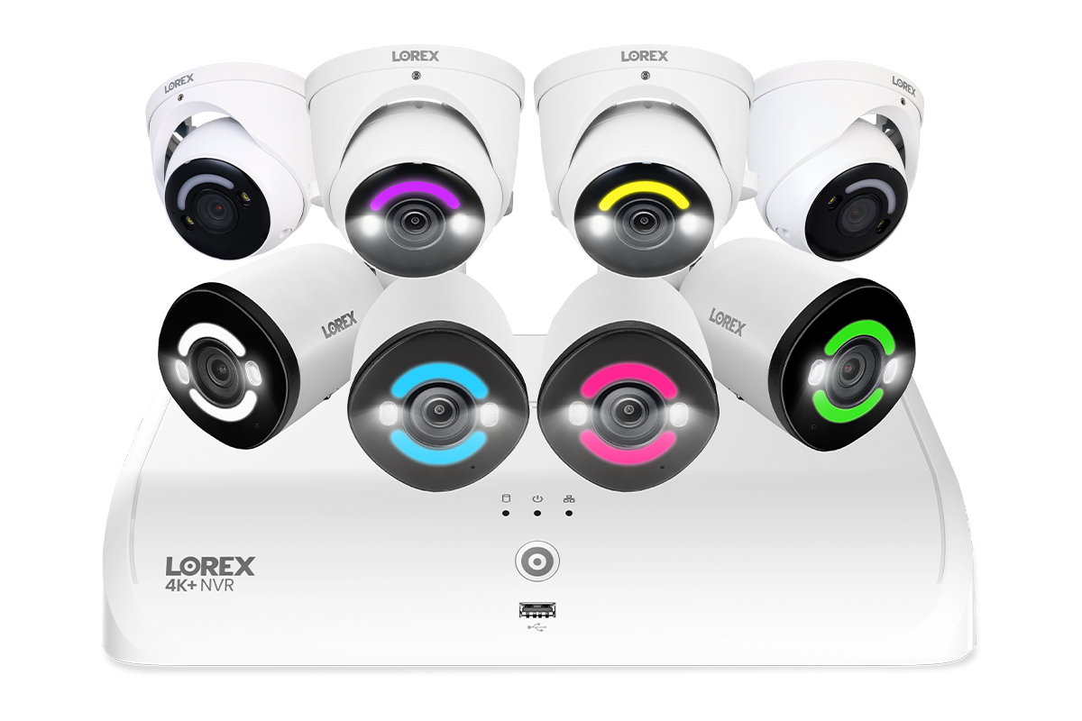 Lorex 4K+ NVR System, 4 bullet + 4 dome cameras
