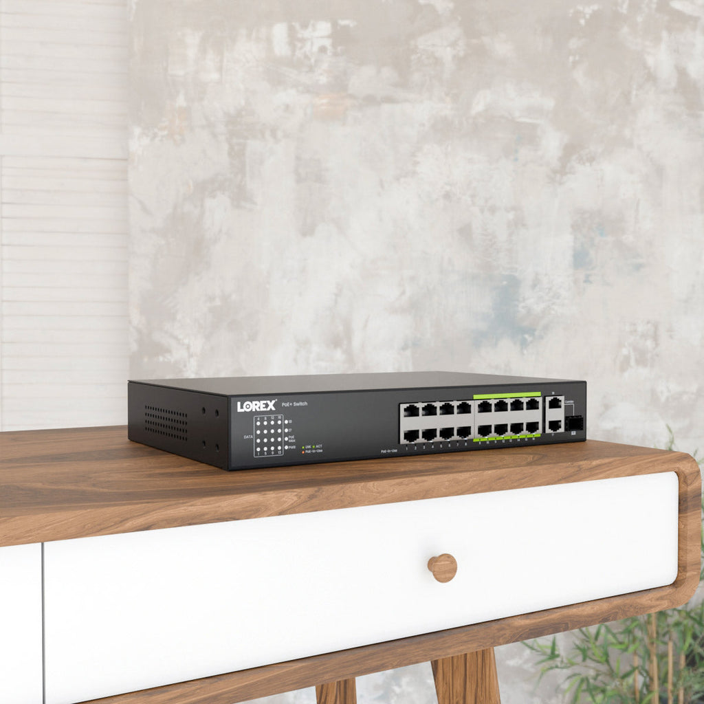 Lorex 16-Port Ethernet PoE+ Unmanaged Switch with 8-Port Long Range PoE+ and 250W PoE Budget – view 5