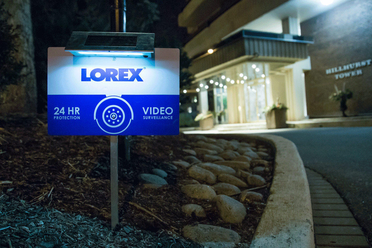 Outdoor Security Yard Sign with Built-in Bright Solar Powered LED Light – view 2