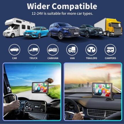 Wireless Carplay Android Auto 7” Screen With Back Camera