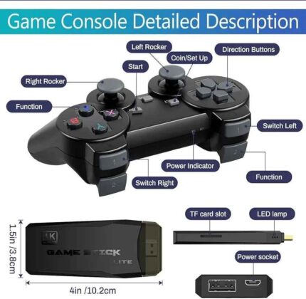 Retro Game Console – Wireless Retro Game Stick, Revisit Video Games with Built-in 20000+ Games