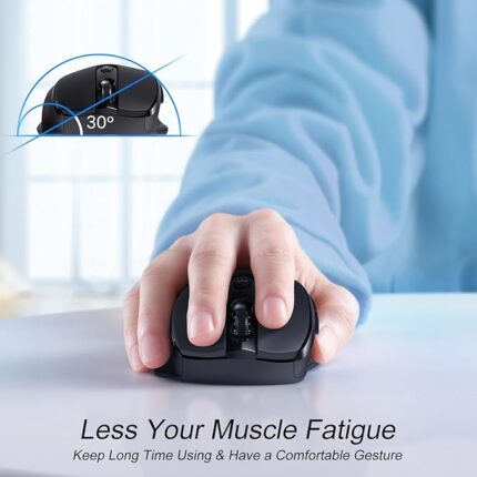 Wireless Bluetooth Mouse with Ergonomic Design, 5 DPI Computer Mouse – Long Battery, Silent Buttons, 10M Connection, Bluetooth Mouse for Laptop Compatible with Windows, MacBook, PC