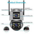 Outdoor Rotating Camera Double Lens UHD WiFi Camera