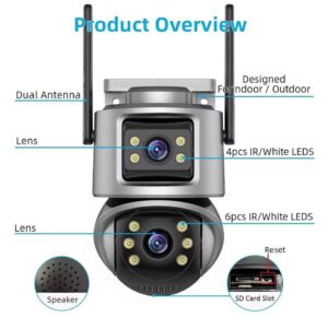 Outdoor Rotating Camera Double Lens UHD WiFi Camera