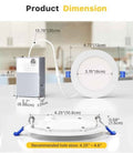 4-Inch LED Recessed Pot Light with Junction Box – 3CCT – White – Firm Price