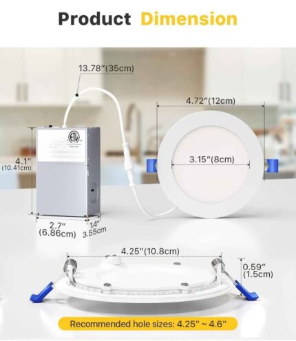 4-Inch LED Recessed Pot Light with Junction Box – 3CCT – White – Firm Price