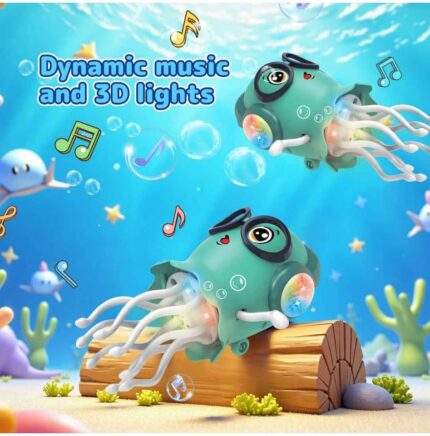 Dancing Jellyfish Toy, Crawling Jellyfish Tummy Time Toy,Magic Dancing Music Crawling Toy