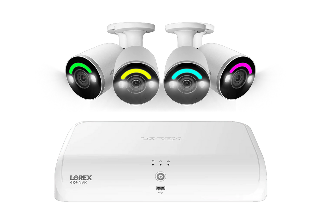Lorex 4K NVR System, bullet lighting cameras