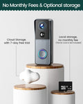 Wireless Video Doorbell Camera with Chime, 1080P HD Smart Video Doorbell,