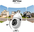 Light Bulb Security Camera, 2.4G 5GHz WiFi Security Cameras Wireless Outdoor Indoor, 2K Bulb Cameras for Home Security Outside, Motion Detection Alarm, Two Way Talk, Color Night Vision 2 Pack
