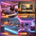 LED Strip Lights, 50ft Music Sync RGB LED Lights Strip with Remote, Color Changing Light Strip for Bedroom, Living Room, Kitchen and More, 24.6ft*2