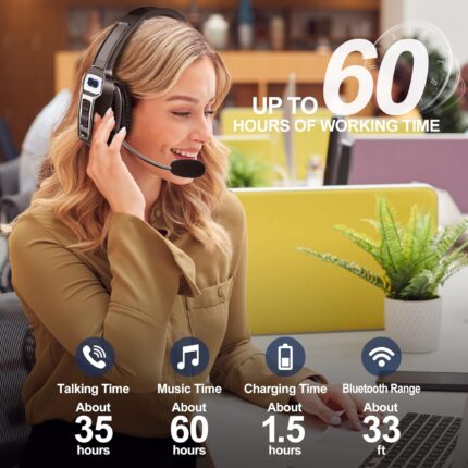 Trucker Bluetooth Headset, V5.2 Wireless Headset