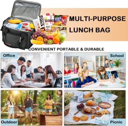 Insulated Lunch Bags for Men Women, Large Adult Lunch Box