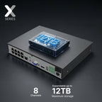 X Series branding with partial view of the NVR