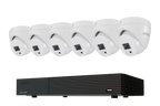 Lorex Connect T Series 1080p 8-channel DVR system with white T1 turret cameras, 6-camera option