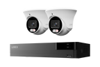 Lorex Connect U Series 8-channel NVR system with white U3 4K PoE turret cameras, 2-camera option