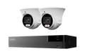 Lorex Connect U Series 8-channel NVR system with white U3 2K+ PoE turret cameras, 2-camera option