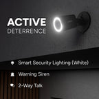 Wall-mounted camera with a bright white ring light for active deterrence