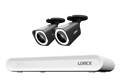 Lorex Connect V Series 8-channel NVR system with black V3 4K PoE bullet cameras, 2-camera option