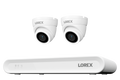 Lorex Connect V Series 8-channel NVR system with white V3 4K PoE turret cameras, 2-camera option
