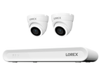 Lorex Connect V Series 8-channel NVR system with white V3 4K PoE turret cameras, 2-camera option