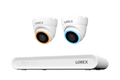 Lorex Connect V Series 8-channel NVR system with white V5 4K PoE turret cameras, 2-camera option