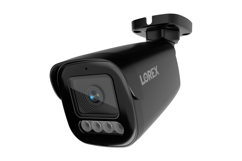Lorex Connect X3 4K motorized varifocal PoE bullet camera with active deterrence in black
