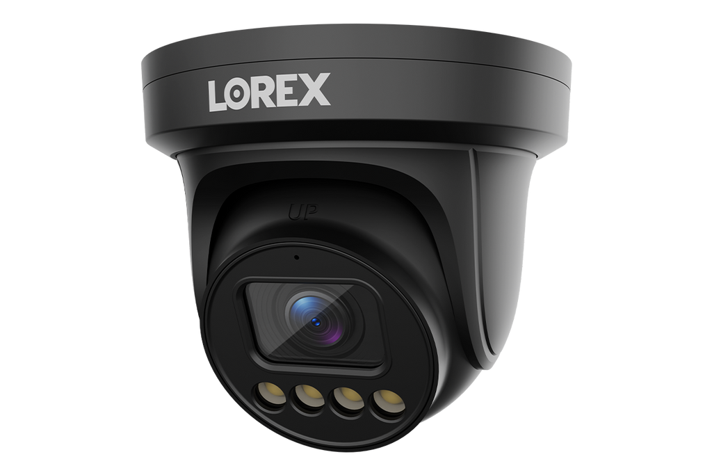 Lorex Connect X3 4K motorized varifocal turret camera with active deterrence in black