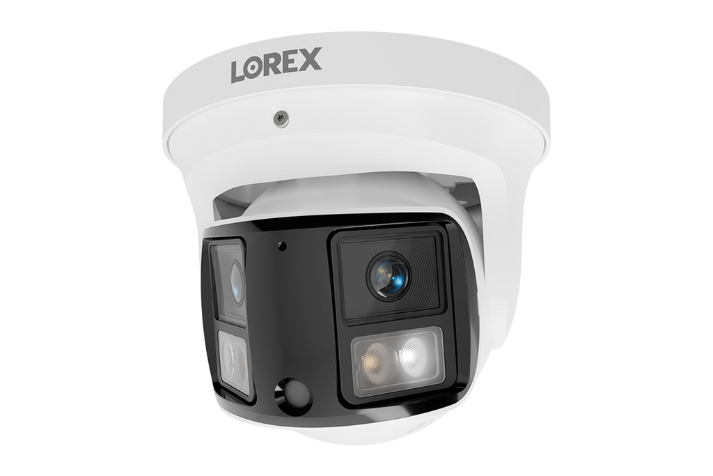 Lorex Connect X3 dual-lens turret camera with 190-degree panoramic coverage