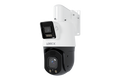 Lorex Connect X Series 2K+ dual-lens PTZ camera with 30× optical zoom in white and black housing