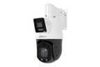 Lorex Connect X Series 2K+ dual-lens PTZ camera with 30× optical zoom in white and black housing