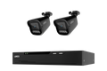 Two Lorex X3 bullet security cameras with a black 8-channel NVR and 2TB storage