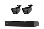Two Lorex X3 bullet security cameras with a black 8-channel NVR and 2TB storage