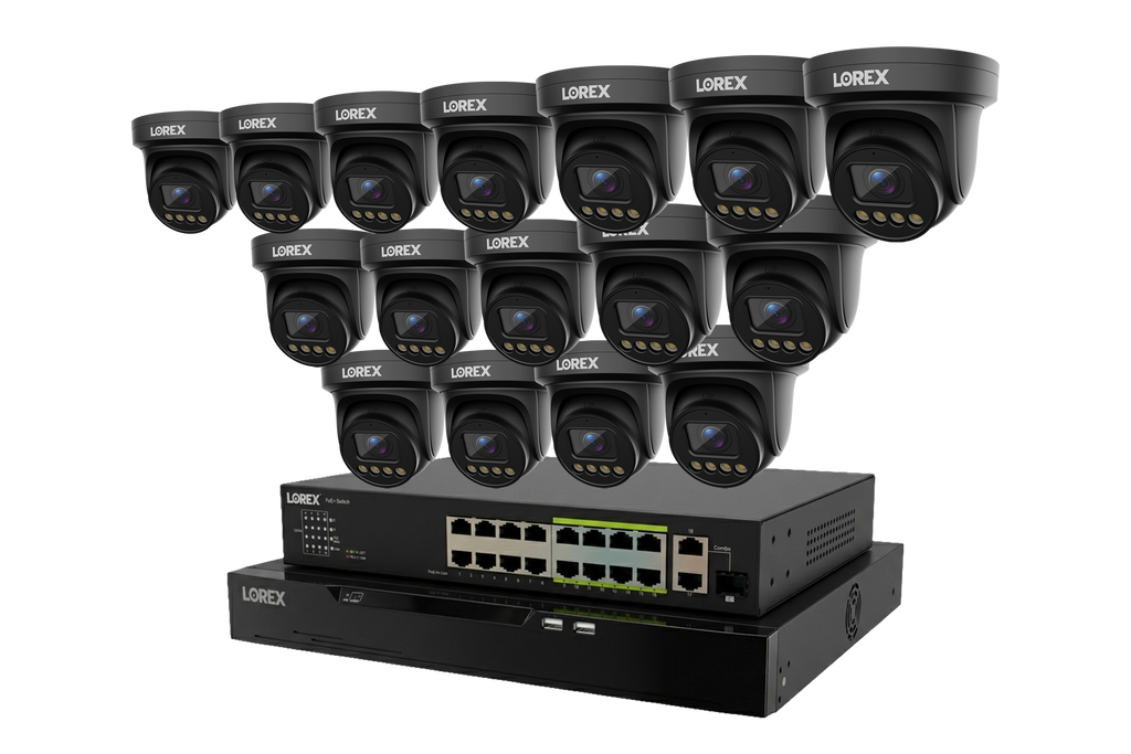 Lorex Connect X Series 4K 32-channel wired NVR system with X3 turret security cameras and 8TB storage