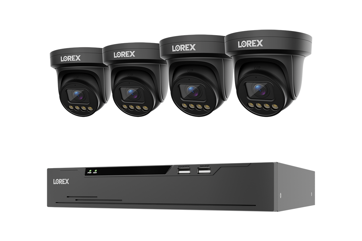 Lorex X Series 4K NVR system with four X3 turret cameras