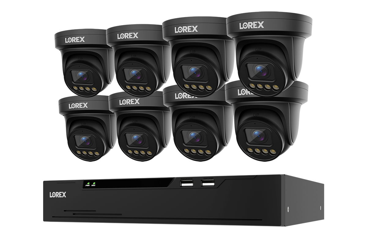 Lorex X Series 4K 8-channel NVR system with eight X3 turret cameras