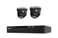 Two Lorex X Series turret cameras above an 8 channel NVR