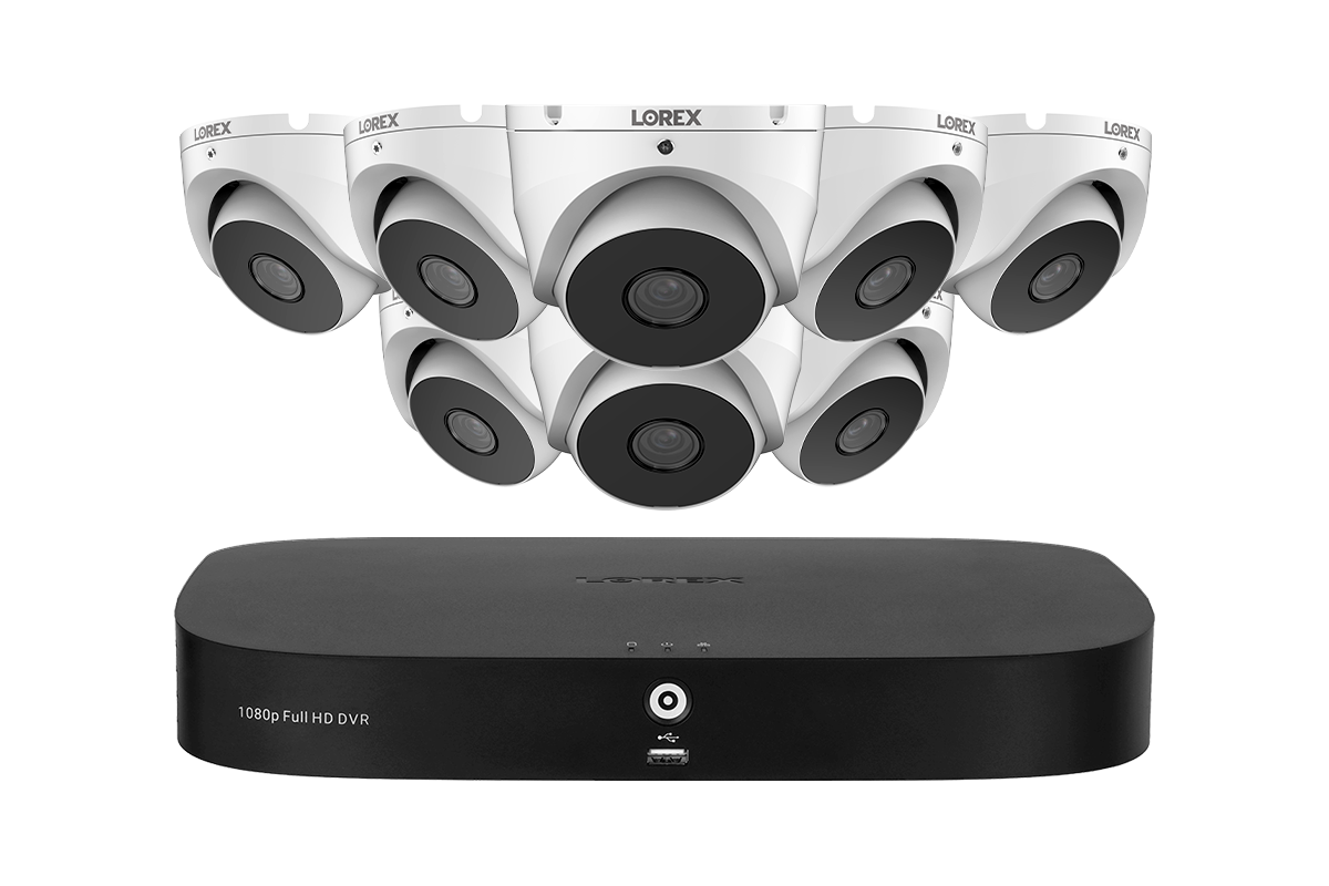 Lorex 1080p 8-Ch DVR System, 1080p turret cameras