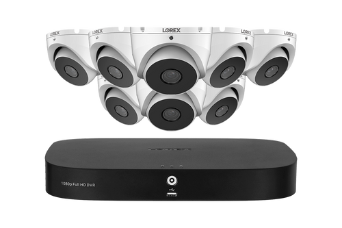 Lorex 1080p 8-Ch DVR System, 1080p turret cameras