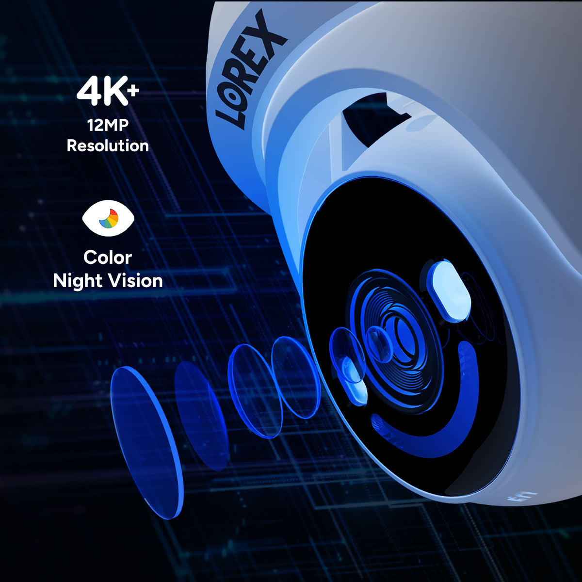 Lorex 4K+ 16-Ch NVR System, lighting turret cameras – view 6