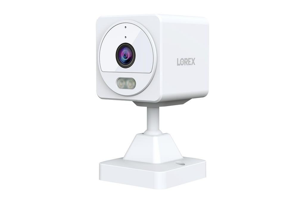 Lorex Connect IC101 cloud bundle security camera on a white stand