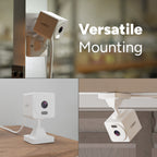 Lorex security camera mounted on a vertical post with a versatile mounting setup