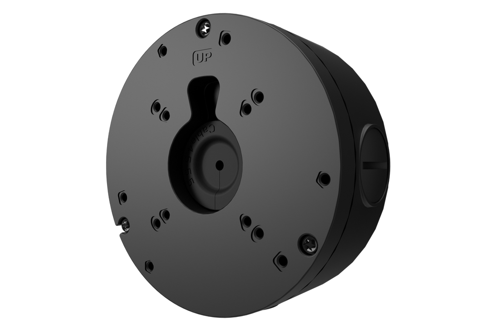 Round metal junction box for fixed lens cameras
