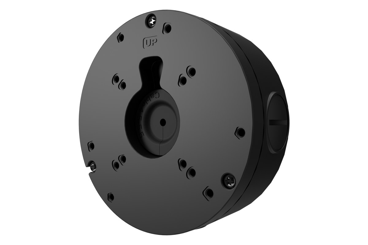 Round metal junction box for fixed lens cameras