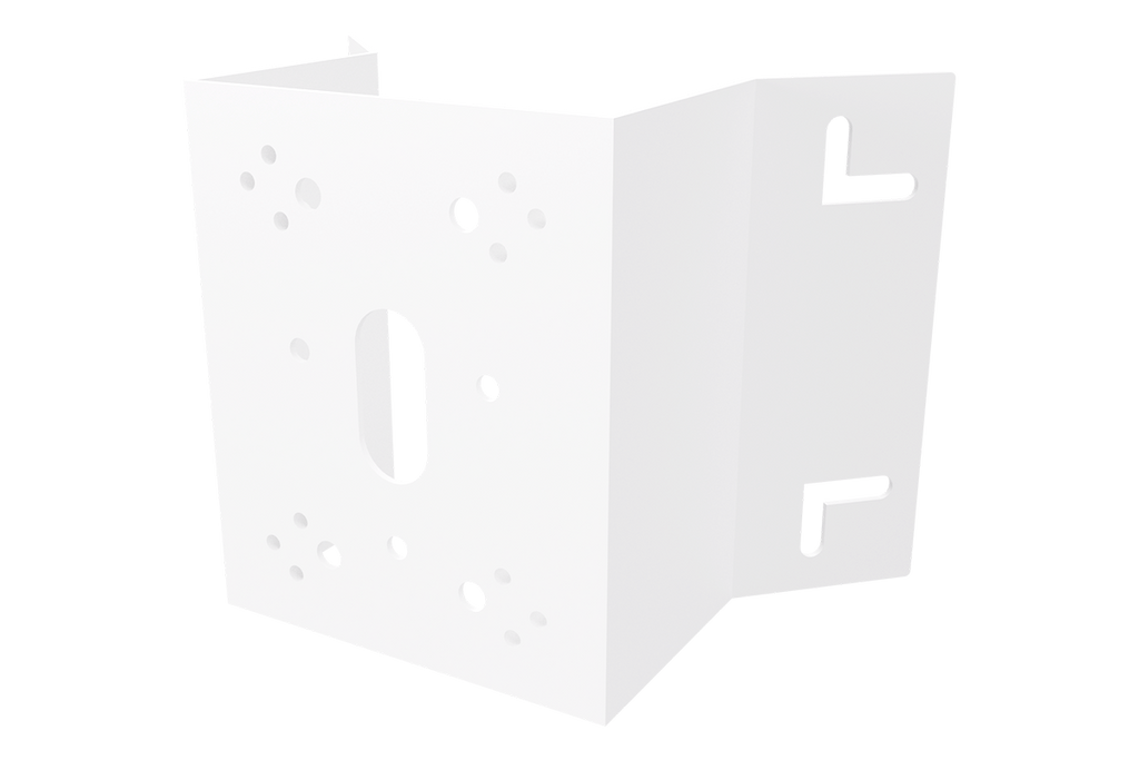 White metal corner mount bracket for PTZ cameras up to 8 kg