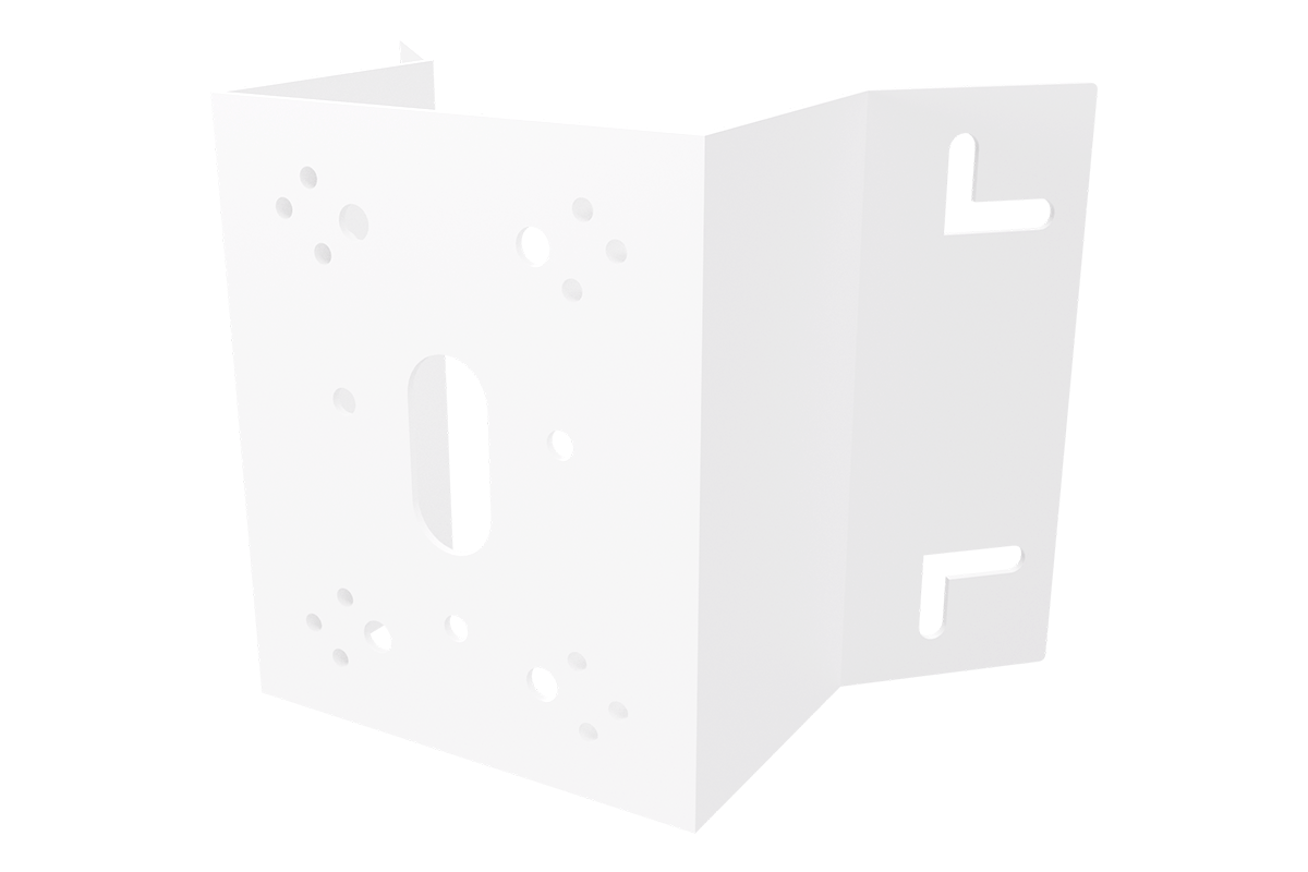 White metal corner mount bracket for PTZ cameras up to 8 kg